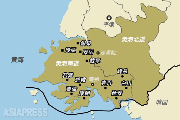 黄海南北道地図