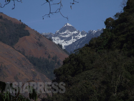 プータオを出て10日も過ぎると、遠くヒマラヤ連邦の南東の北ビルマには雪を頂く山を望むことができる。