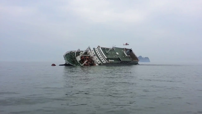 韓国最悪の海難事故になったセウォル号沈没事故。韓国中が悲しみに沈んだ。（ⓒダイビング・ベル2014）