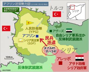 <シリア>トルコ軍・武装諸派の攻撃続く北西部アフリン(7)アサド政権派民兵の故郷では シーア・アラブ村住民に聞く(写真2枚+地図)