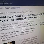 欧州グリーンディールで労働者のアスベストばく露増なぜ？　EU理事会と議会が保護強化に暫定合意