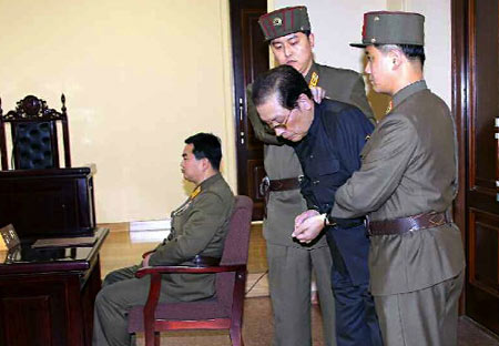 Jang Song-thaek sentenced to the death penalty at the special military tribunal of the DPRK Ministry of State Security on 12th December. (Dec/2013 - PHOTO:Rodong Sinmun) 