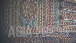 Bras beautifully arranged on the wall. There were no customers in sight, and no sales clerks, either.(Sep.2011/Gu Gwang-ho)