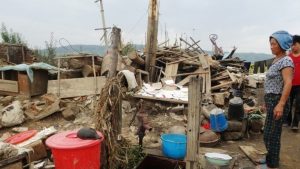 Kim regime may have understated the number of deaths.  Taken by International Federation of Red Cross and Red Crescent Societies at the flood-stricken area in North Hamkyung Province in September.