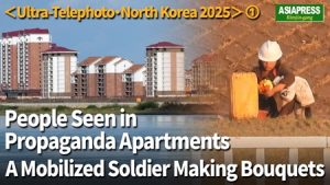 ＜Super-telephoto N.Korea Video＞People Seen in Propaganda Apartment; Nighttime Illuminations and Mass Mobilization of Young Soldiers for Construction